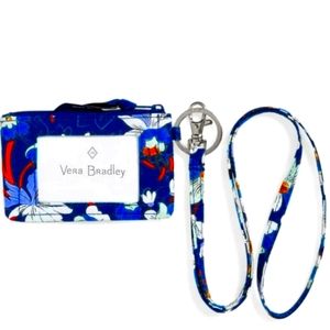 Vera Bradley New Floral Bursts Zip I.D.& Lanyard